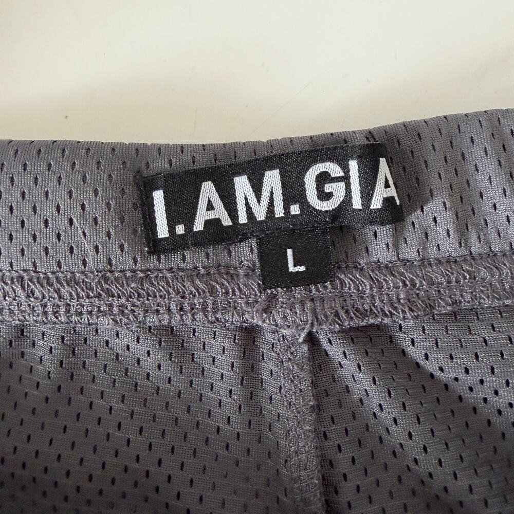 I.AM.GIA Chandler Hot Short Y2K Mesh Athletic Micro Shorts Gray Size L - Picture 7 of 9